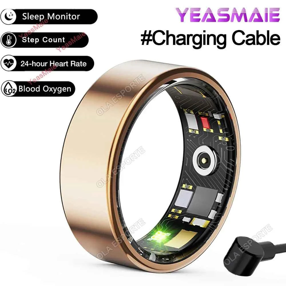 Anneau intelligent 2025 Smartring surveillance de la santé IP68 étanche Modes multi-sports Bluetooth traqueur de sommeil doigt smartring pour hommes