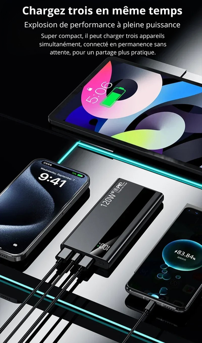 batterie externe haute capacite ultra rapide 50000 mah 120w 3 en meme temps smartgadgets