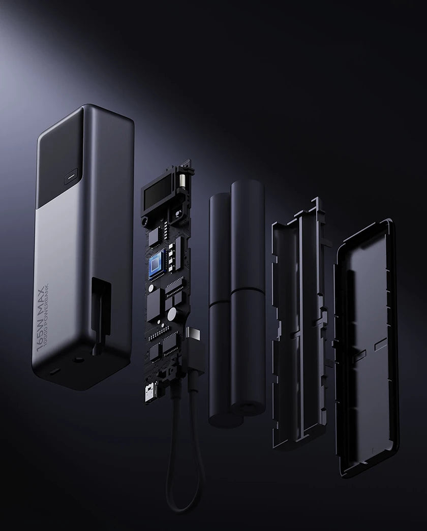 xiaomi batterie externe 165w 10000 pb1165mi cableusb c integre affichage led chargeur portable pour macbook iphone 15 xiaomi 14 pro material