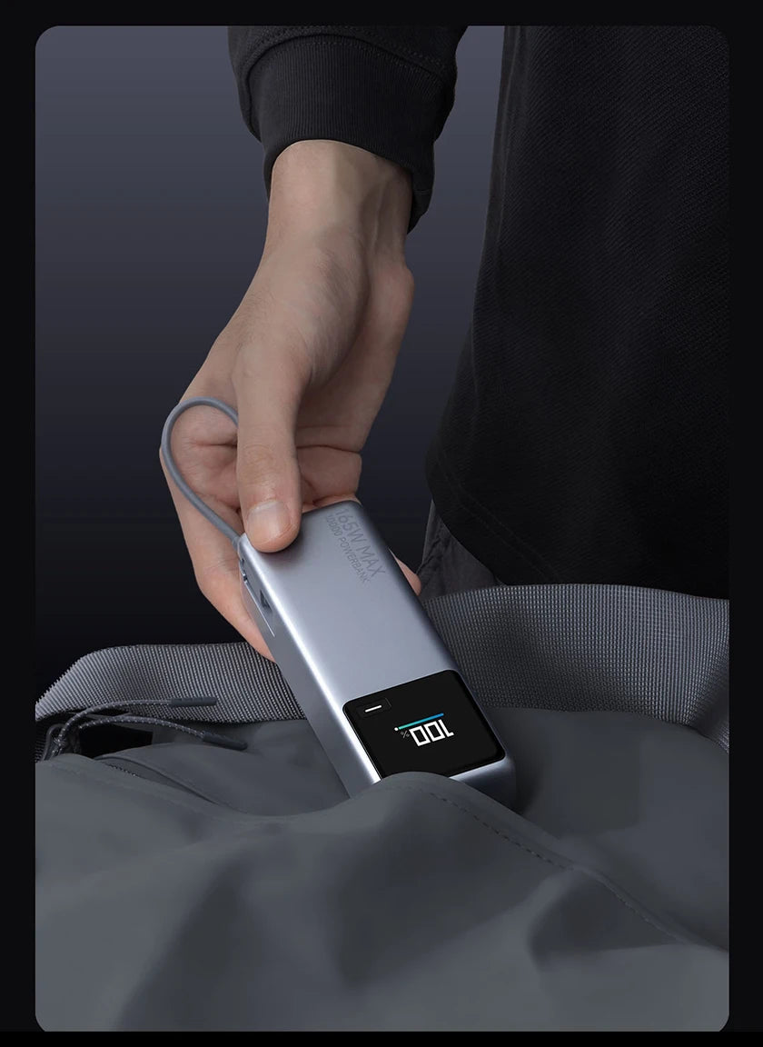 xiaomi batterie externe 165w 10000 pb1165mi cable USB C integre affichage led chargeur portable pour macbook iphone 15 xiaomi 14 pro