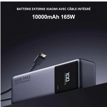 xiaomi batterie externe 165w 10000 pb1165mi cable USB C integre affichage led chargeur portable pour macbook iphone 15 xiaomi 14 pro
