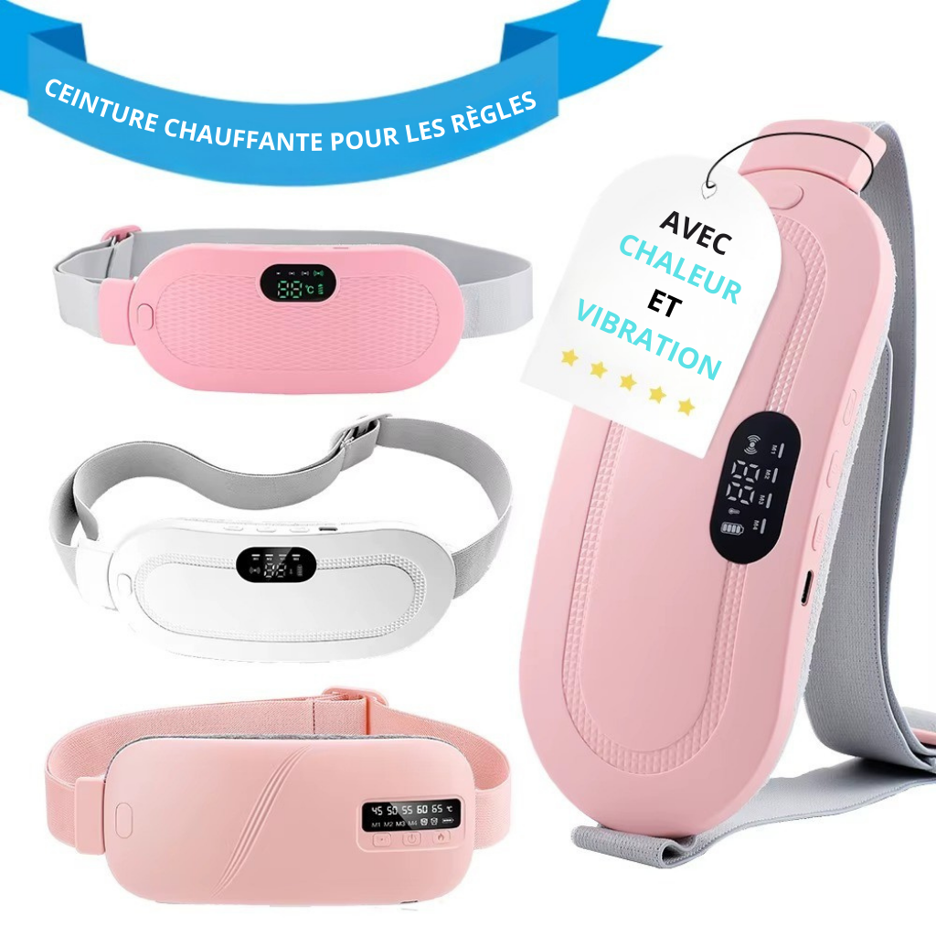 coussin chauffant crampes sans-fil portable liberte blanc boite chaleur vibration kit
