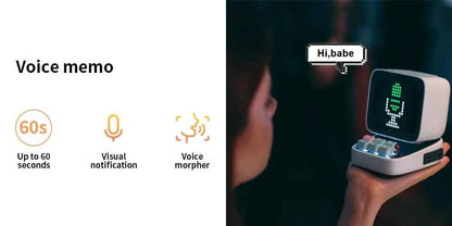 Divoom Ditoo – haut-parleur Portable Bluetooth rétro Pixel Art, alarme-réveil, panneau d'affichage LED, cadeau d'anniversaire, décoration de la maison