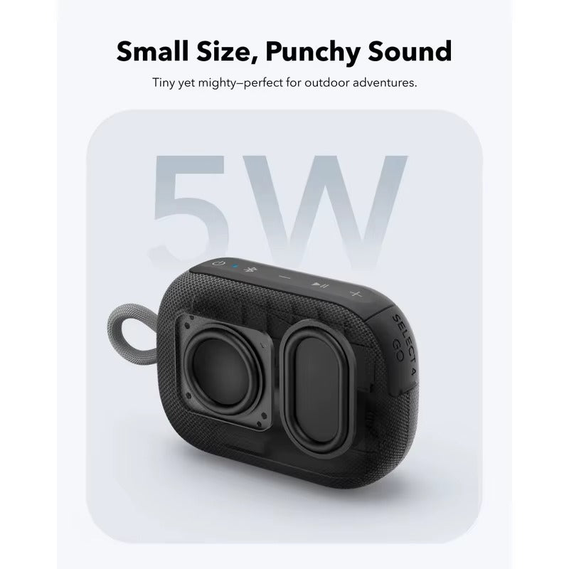 Soundcore Select Haut-parleur Bluetooth 4 Go, ultra portable, jusqu'à 20 heures de lecture, étanche IP67 et anti-poussière