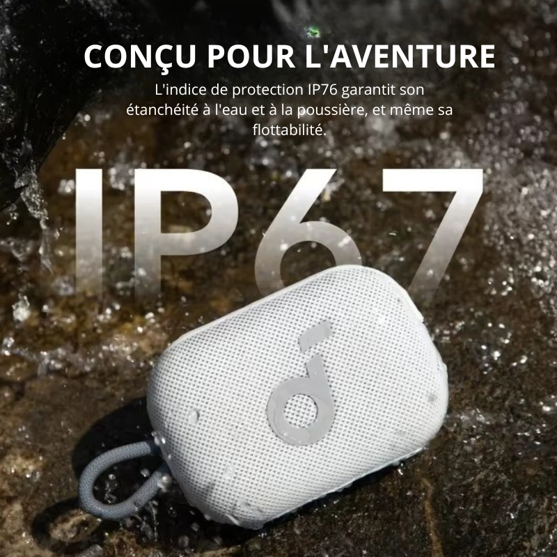 Soundcore Select Haut-parleur Bluetooth 4 Go, ultra portable, jusqu'à 20 heures de lecture, étanche IP67 et anti-poussière