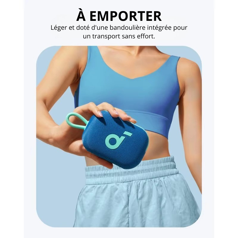 Soundcore Select Haut-parleur Bluetooth 4 Go, ultra portable, jusqu'à 20 heures de lecture, étanche IP67 et anti-poussière