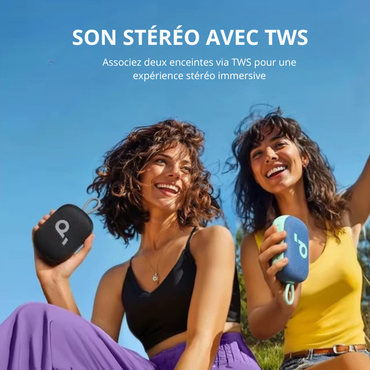 Soundcore Select Haut-parleur Bluetooth 4 Go, ultra portable, jusqu'à 20 heures de lecture, étanche IP67 et anti-poussière