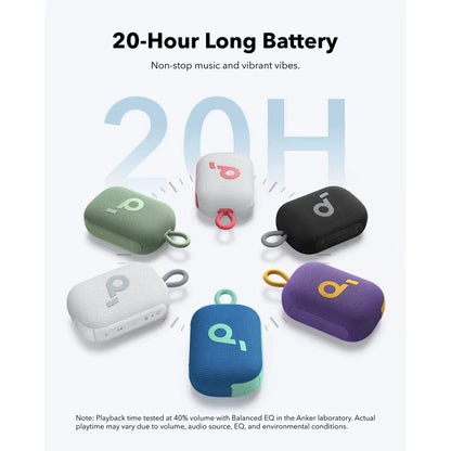 Soundcore Select Haut-parleur Bluetooth 4 Go, ultra portable, jusqu'à 20 heures de lecture, étanche IP67 et anti-poussière