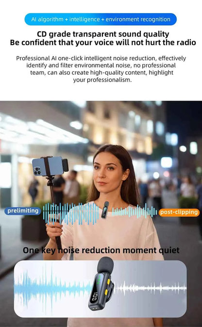 Microphone Lavalier magnétique sans fil, Portable, réduction du bruit, enregistrement Audio, type-c, pour iPhone15 16, Android, PC en direct