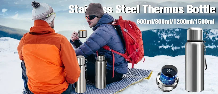 Smart Thermos with Temperature Indicator | Stainless Steel with LED Display 
