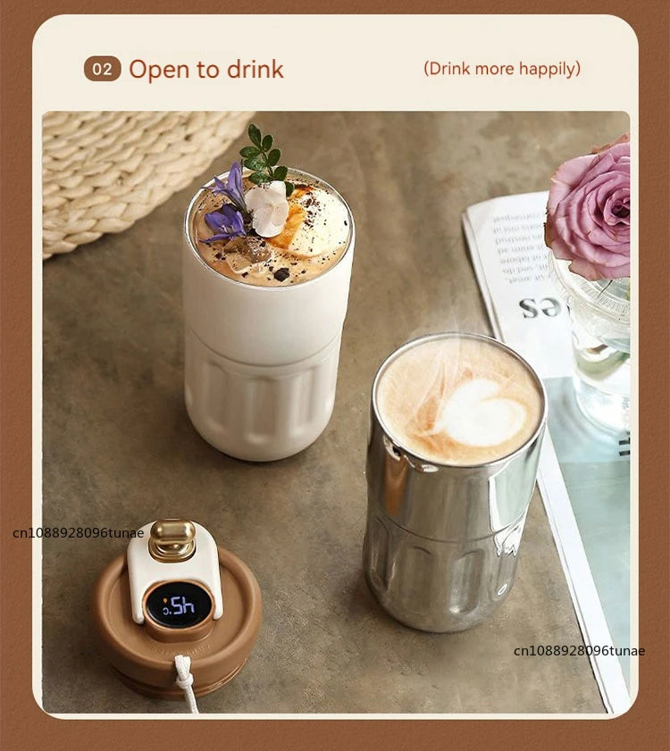 Stainless Steel Coffee Mug with Smart Digital Display | LED