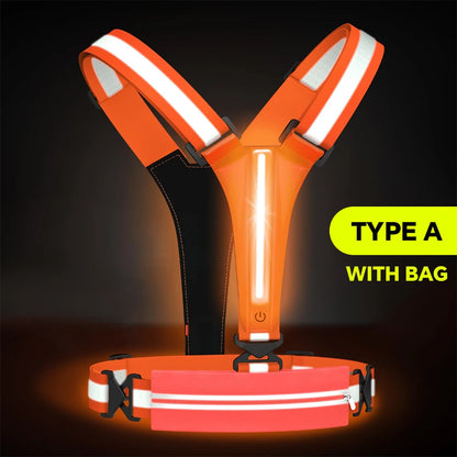 Gilet de course Étanche Réfléchissant LED Sécurité Nocturne