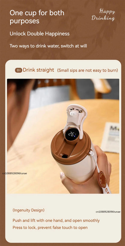 Stainless Steel Coffee Mug with Smart Digital Display | LED