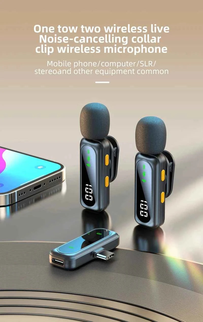 Microphone Lavalier magnétique sans fil, Portable, réduction du bruit, enregistrement Audio, type-c, pour iPhone15 16, Android, PC en direct
