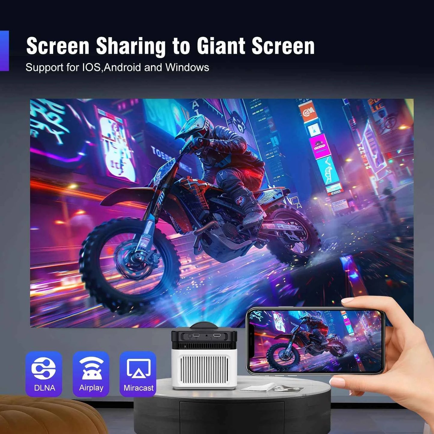 Magcubic-Projecteur HY450 à jet ultra court, avec décalage automatique 1080P 8K, mise au point électronique 900 ANSI WiFi6 BTAllemands Allwinner H716 Voice