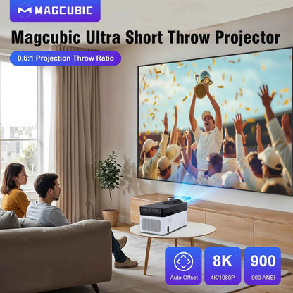 Magcubic-Projecteur HY450 à jet ultra court, avec décalage automatique 1080P 8K, mise au point électronique 900 ANSI WiFi6 BTAllemands Allwinner H716 Voice
