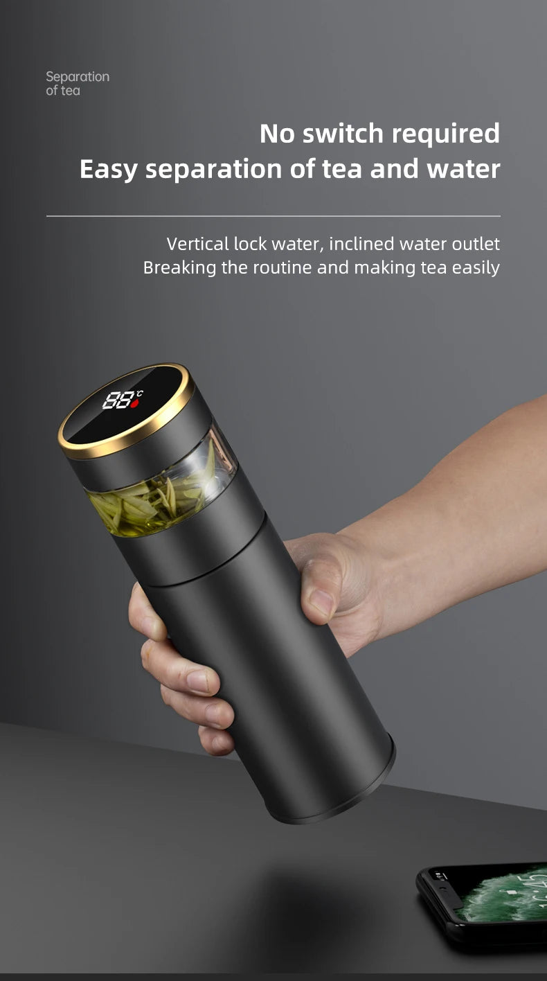Smart Thermos with Temperature Indicator | Stainless Steel with LED Display 