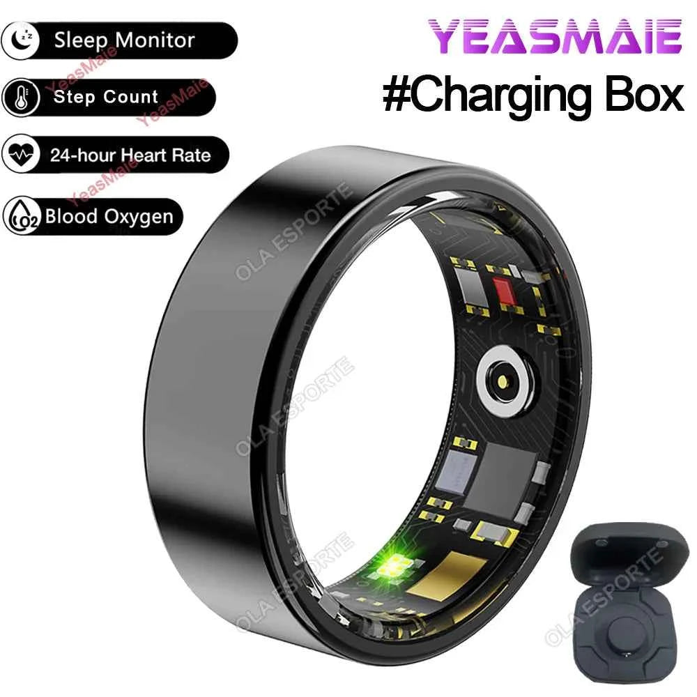 Anneau intelligent 2025 Smartring surveillance de la santé IP68 étanche Modes multi-sports Bluetooth traqueur de sommeil doigt smartring pour hommes
