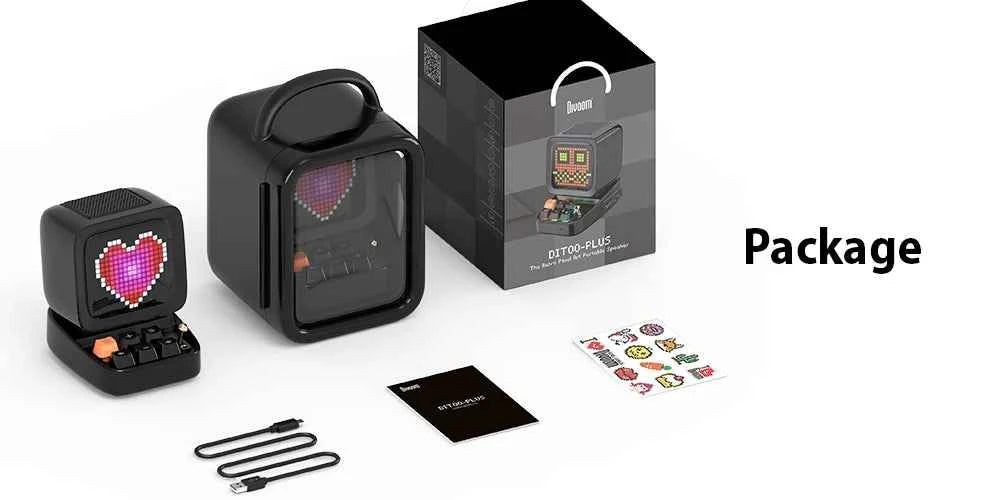 Divoom Ditoo – haut-parleur Portable Bluetooth rétro Pixel Art, alarme-réveil, panneau d'affichage LED, cadeau d'anniversaire, décoration de la maison