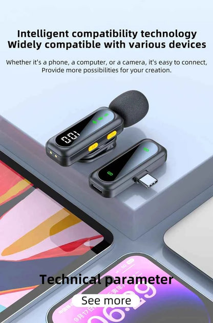 Microphone Lavalier magnétique sans fil, Portable, réduction du bruit, enregistrement Audio, type-c, pour iPhone15 16, Android, PC en direct