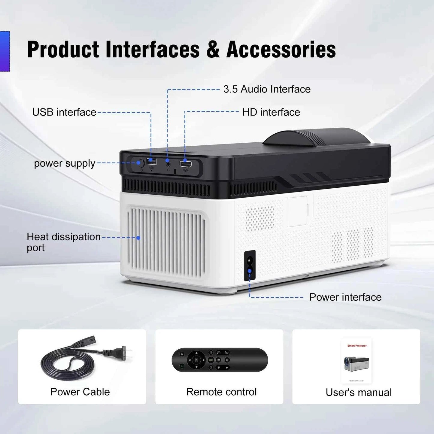 Magcubic-Projecteur HY450 à jet ultra court, avec décalage automatique 1080P 8K, mise au point électronique 900 ANSI WiFi6 BTAllemands Allwinner H716 Voice
