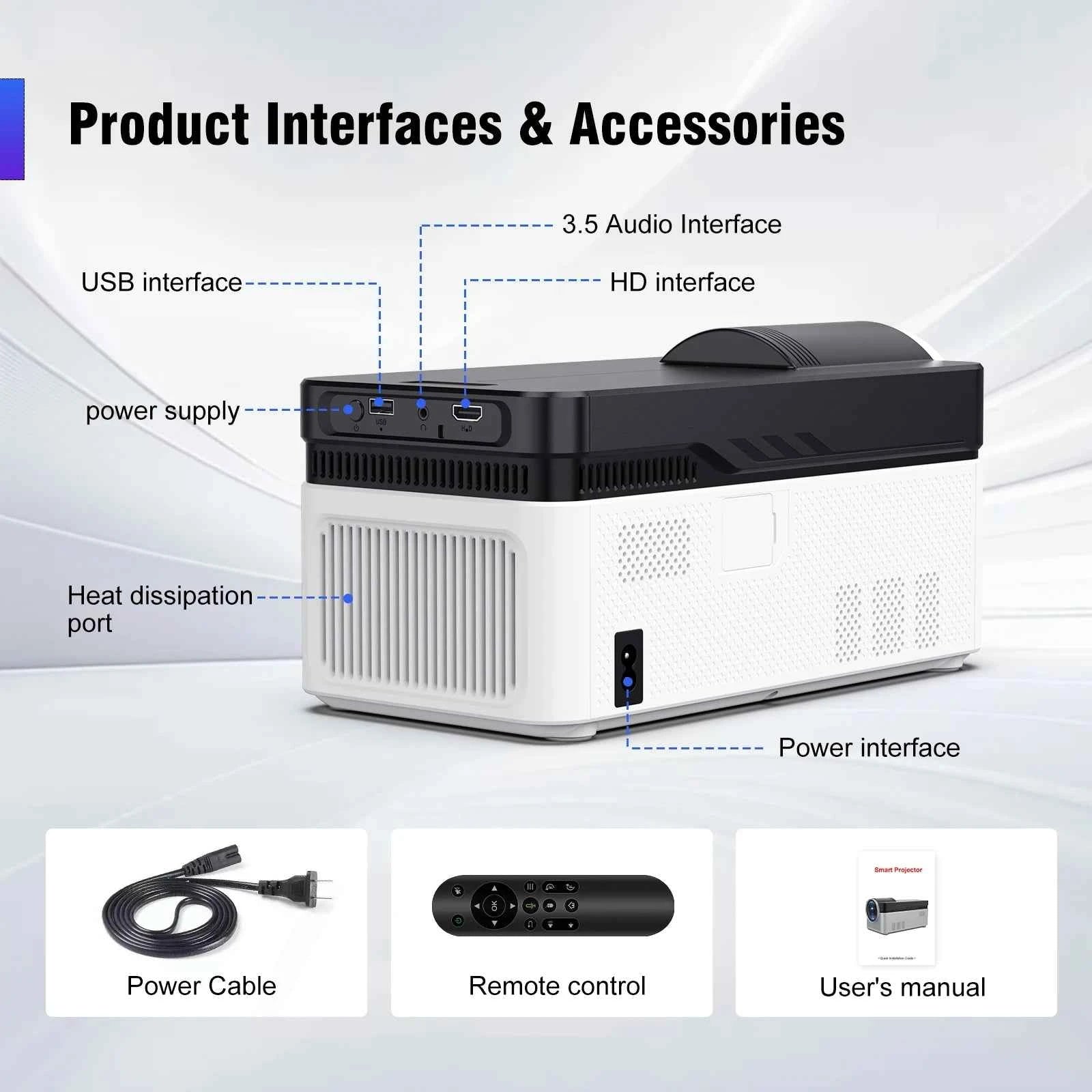 Magcubic-Projecteur HY450 à jet ultra court, avec décalage automatique 1080P 8K, mise au point électronique 900 ANSI WiFi6 BTAllemands Allwinner H716 Voice