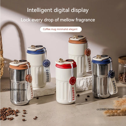 Stainless Steel Coffee Mug with Smart Digital Display | LED