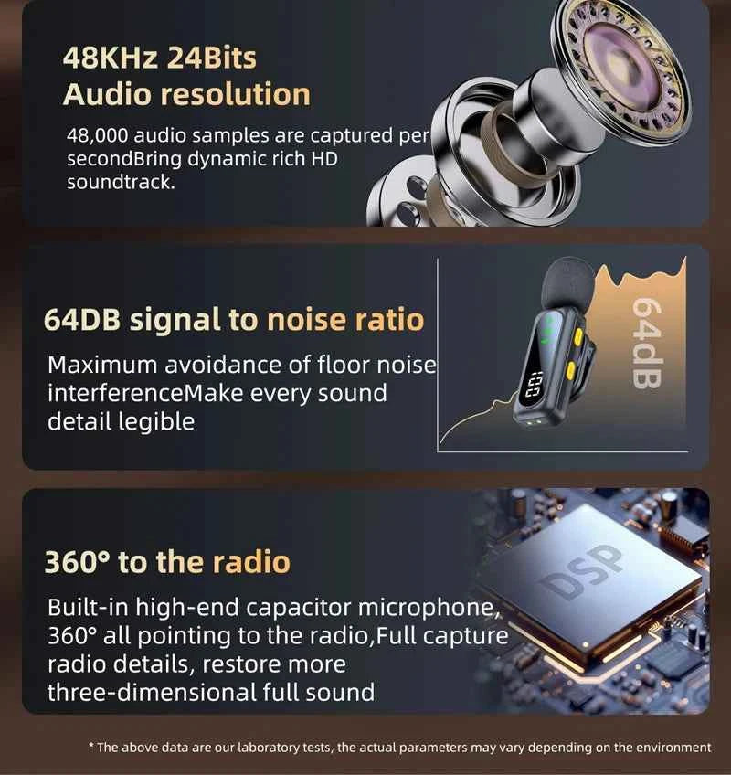 Microphone Lavalier magnétique sans fil, Portable, réduction du bruit, enregistrement Audio, type-c, pour iPhone15 16, Android, PC en direct