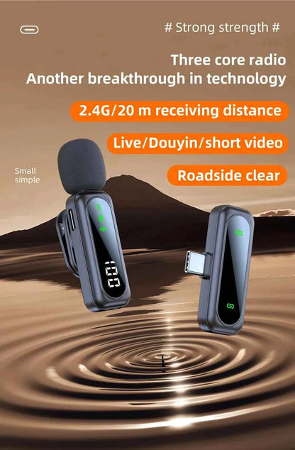 Microphone Lavalier magnétique sans fil, Portable, réduction du bruit, enregistrement Audio, type-c, pour iPhone15 16, Android, PC en direct