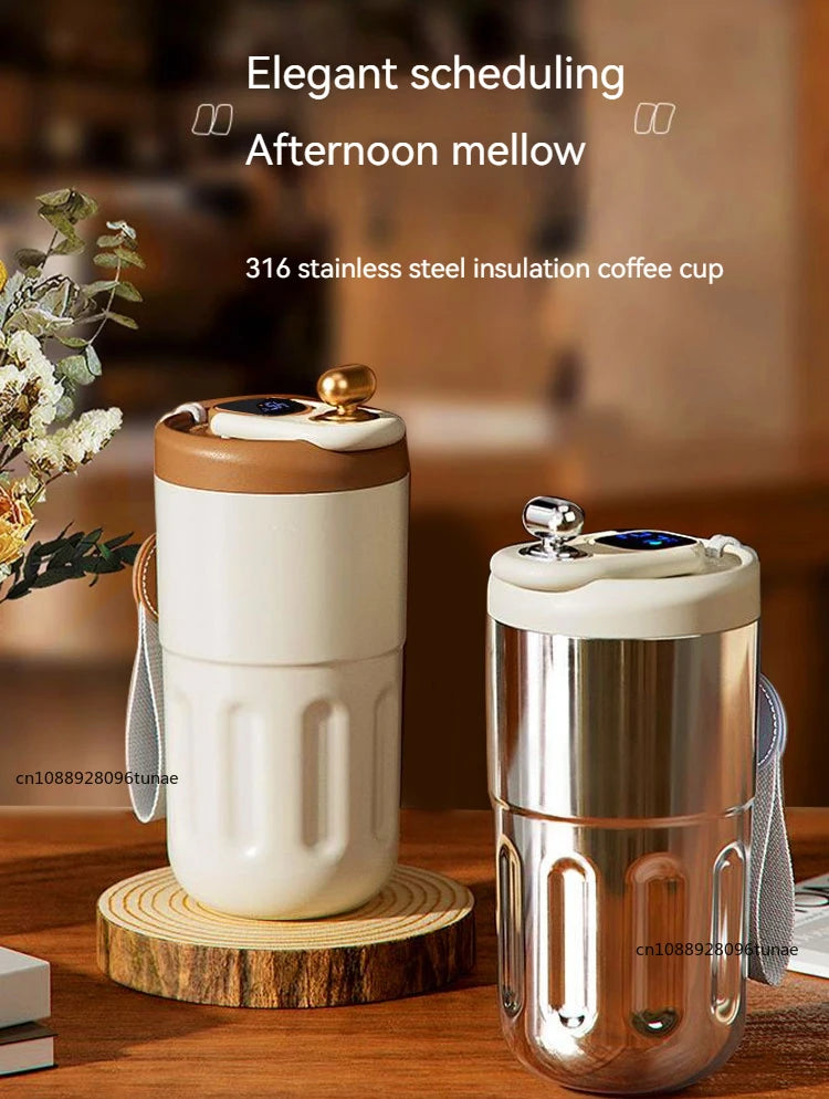 Stainless Steel Coffee Mug with Smart Digital Display | LED