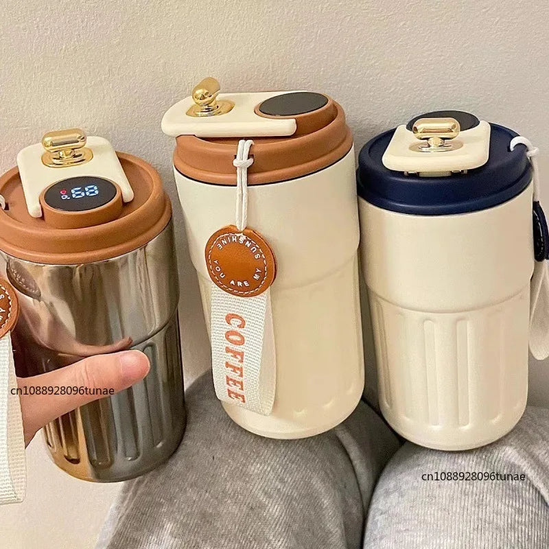 Stainless Steel Coffee Mug with Smart Digital Display | LED