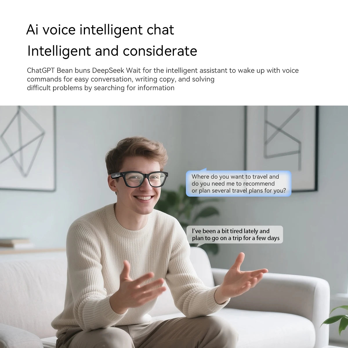 Blackview BV100 Lunettes intelligentes Bluetooth AI avec caméra d'enregistrement vidéo 8MP, lunettes de soleil avec traduction en temps réel, WiFi et BT 5.4