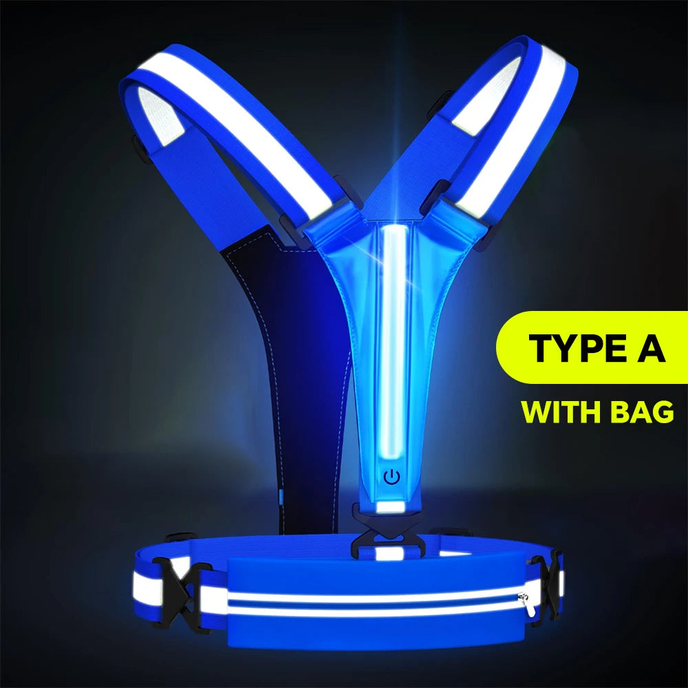 Gilet de course Étanche Réfléchissant LED Sécurité Nocturne