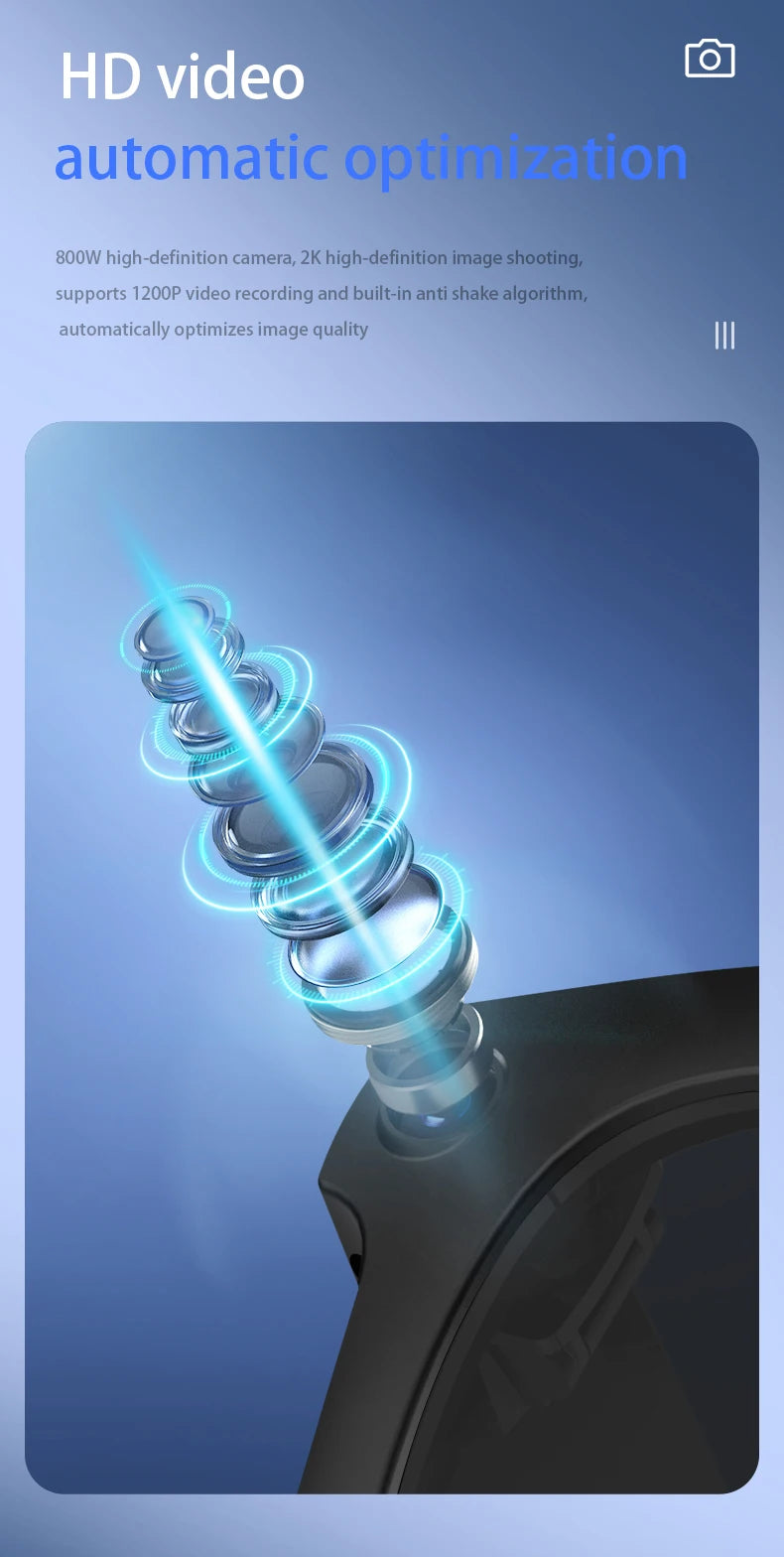 Blackview BV100 Lunettes intelligentes Bluetooth AI avec caméra d'enregistrement vidéo 8MP, lunettes de soleil avec traduction en temps réel, WiFi et BT 5.4