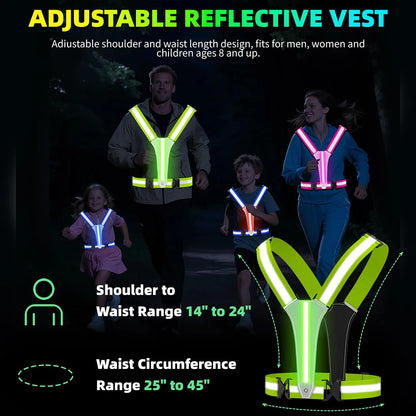 Gilet de course Étanche Réfléchissant LED Sécurité Nocturne