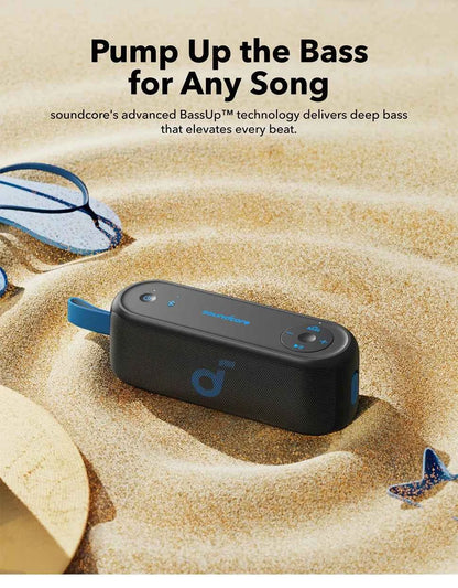 Soundcore Select 3 Haut-parleur extérieur, 16 W, technologie BassUp, autonomie de 20 heures, étanche IPX7