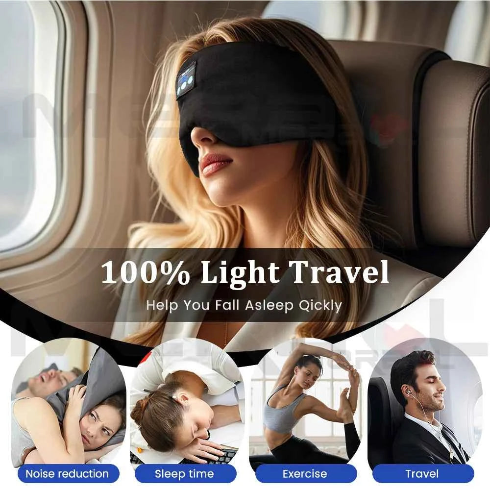 Casque Bluetooth masque pour le sommeil voyage masque de sommeil portable jeu de musique casque de sommeil réglable masque pour les yeux de musique pour le sommeil
