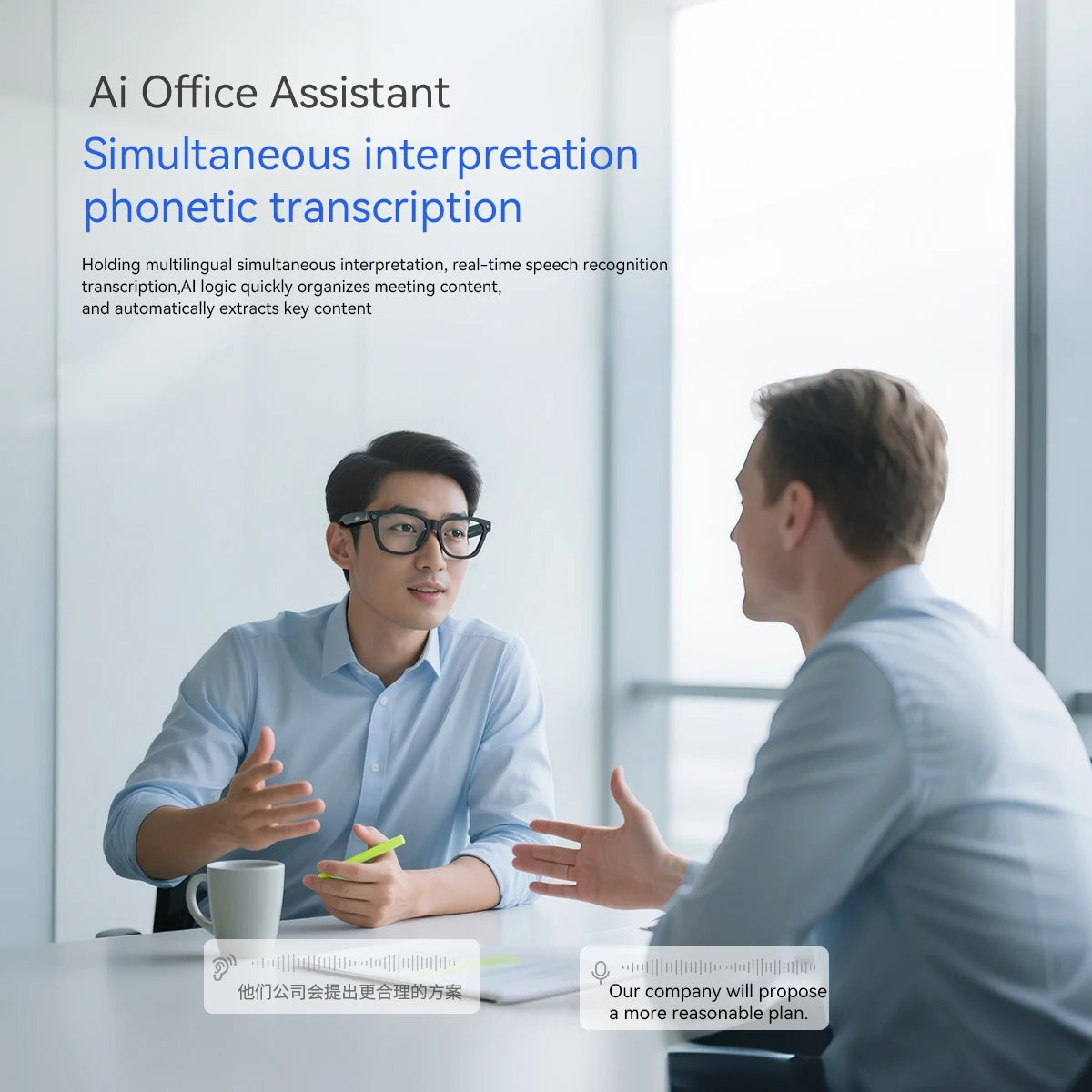 Blackview BV100 Lunettes intelligentes Bluetooth AI avec caméra d'enregistrement vidéo 8MP, lunettes de soleil avec traduction en temps réel, WiFi et BT 5.4