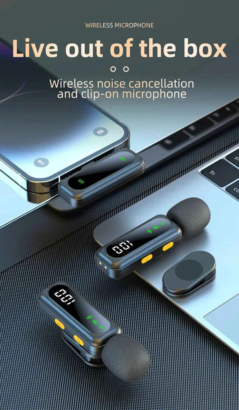 Microphone Lavalier magnétique sans fil, Portable, réduction du bruit, enregistrement Audio, type-c, pour iPhone15 16, Android, PC en direct