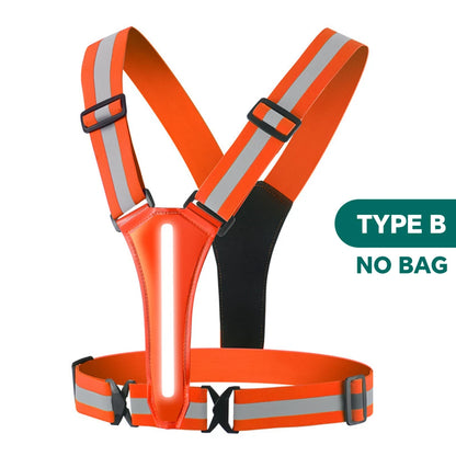 Gilet de course Étanche Réfléchissant LED Sécurité Nocturne