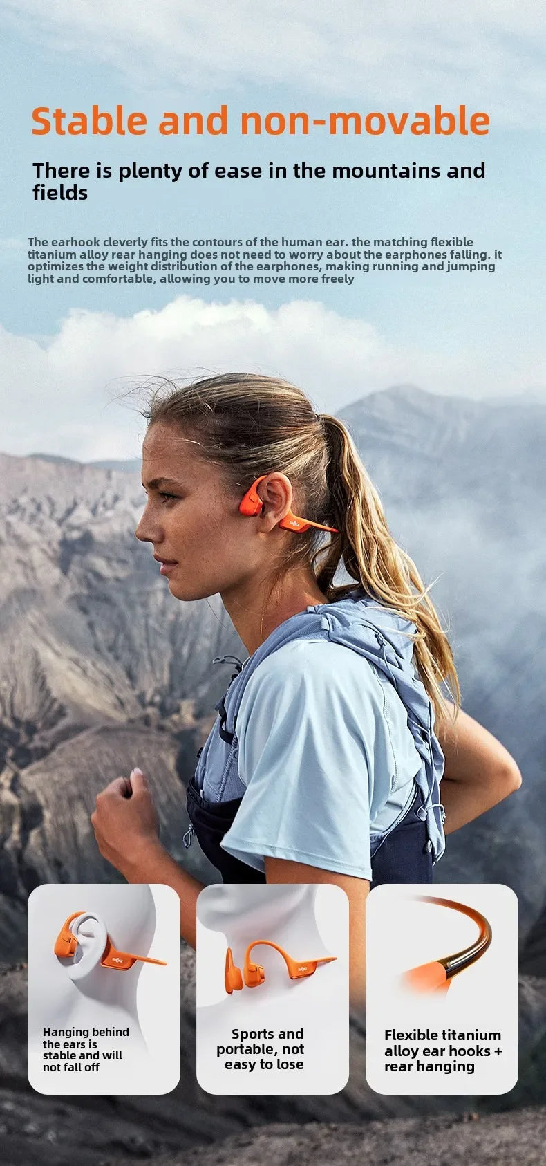SHOKZ OpenRun Pro 2 Bone Conduction Bluetooth Headphones - Clear Sound and Optimal Comfort