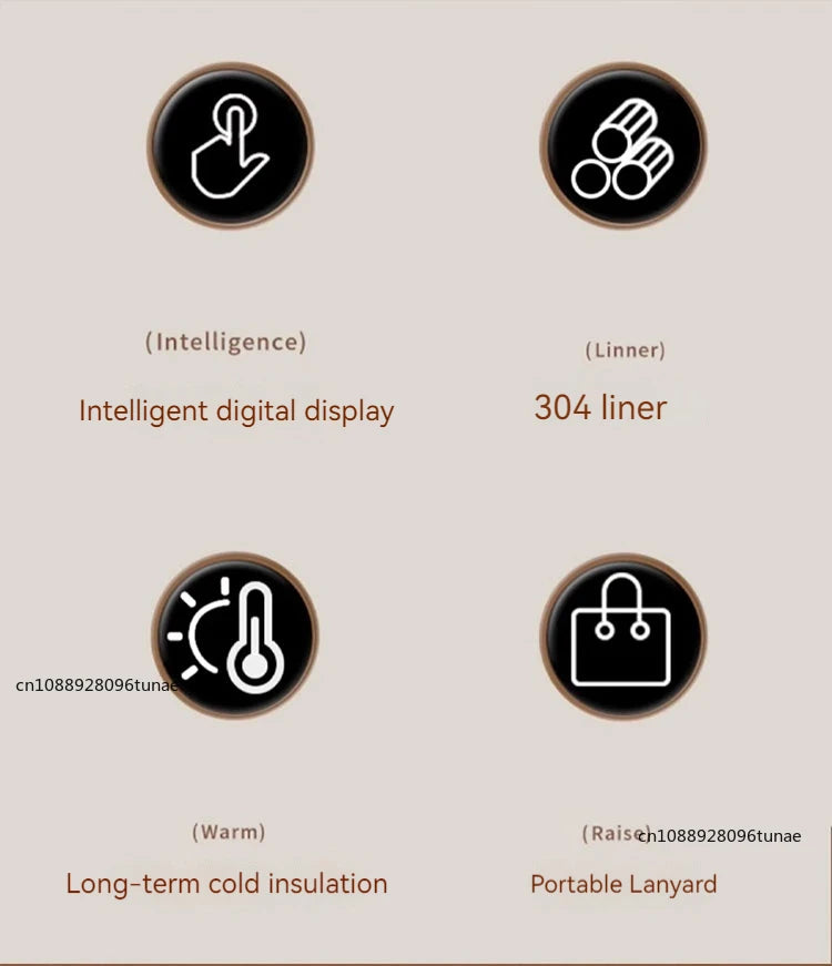 Stainless Steel Coffee Mug with Smart Digital Display | LED