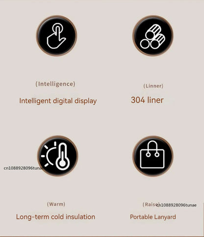 Stainless Steel Coffee Mug with Smart Digital Display | LED