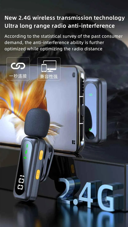 Microphone Lavalier magnétique sans fil, Portable, réduction du bruit, enregistrement Audio, type-c, pour iPhone15 16, Android, PC en direct