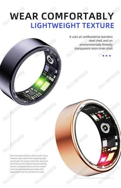 Anneau intelligent 2025 Smartring surveillance de la santé IP68 étanche Modes multi-sports Bluetooth traqueur de sommeil doigt smartring pour hommes