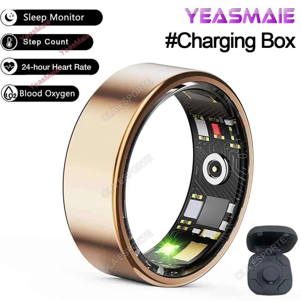 Anneau intelligent 2025 Smartring surveillance de la santé IP68 étanche Modes multi-sports Bluetooth traqueur de sommeil doigt smartring pour hommes