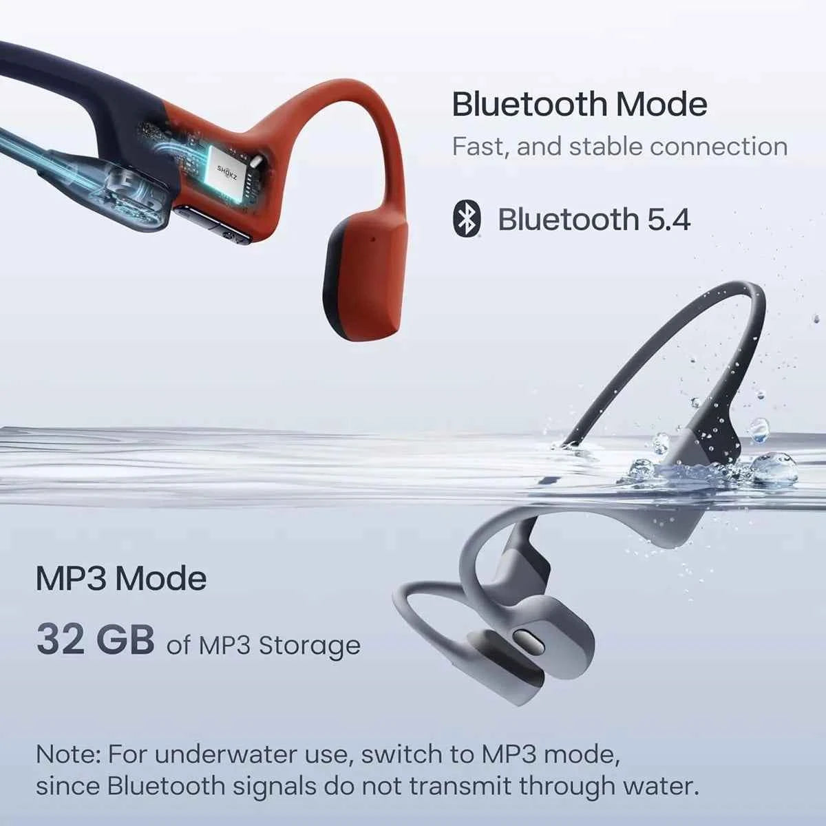 SHOKZ OpenSwim Pro os son sport casque sans fil écouteurs Bluetooth 5.4 IP68 étanche suppression du bruit Micros 9 heures