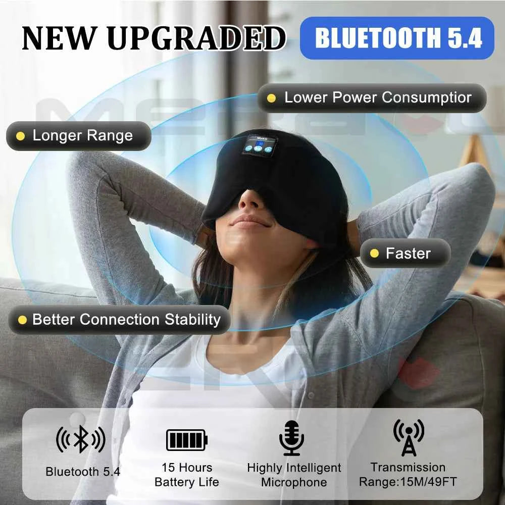 Casque Bluetooth masque pour le sommeil voyage masque de sommeil portable jeu de musique casque de sommeil réglable masque pour les yeux de musique pour le sommeil