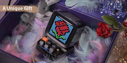 Divoom Ditoo – haut-parleur Portable Bluetooth rétro Pixel Art, alarme-réveil, panneau d'affichage LED, cadeau d'anniversaire, décoration de la maison