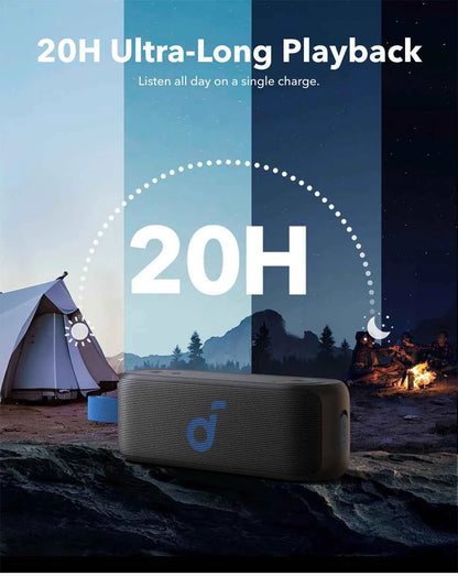 Soundcore Select 3 Haut-parleur extérieur, 16 W, technologie BassUp, autonomie de 20 heures, étanche IPX7